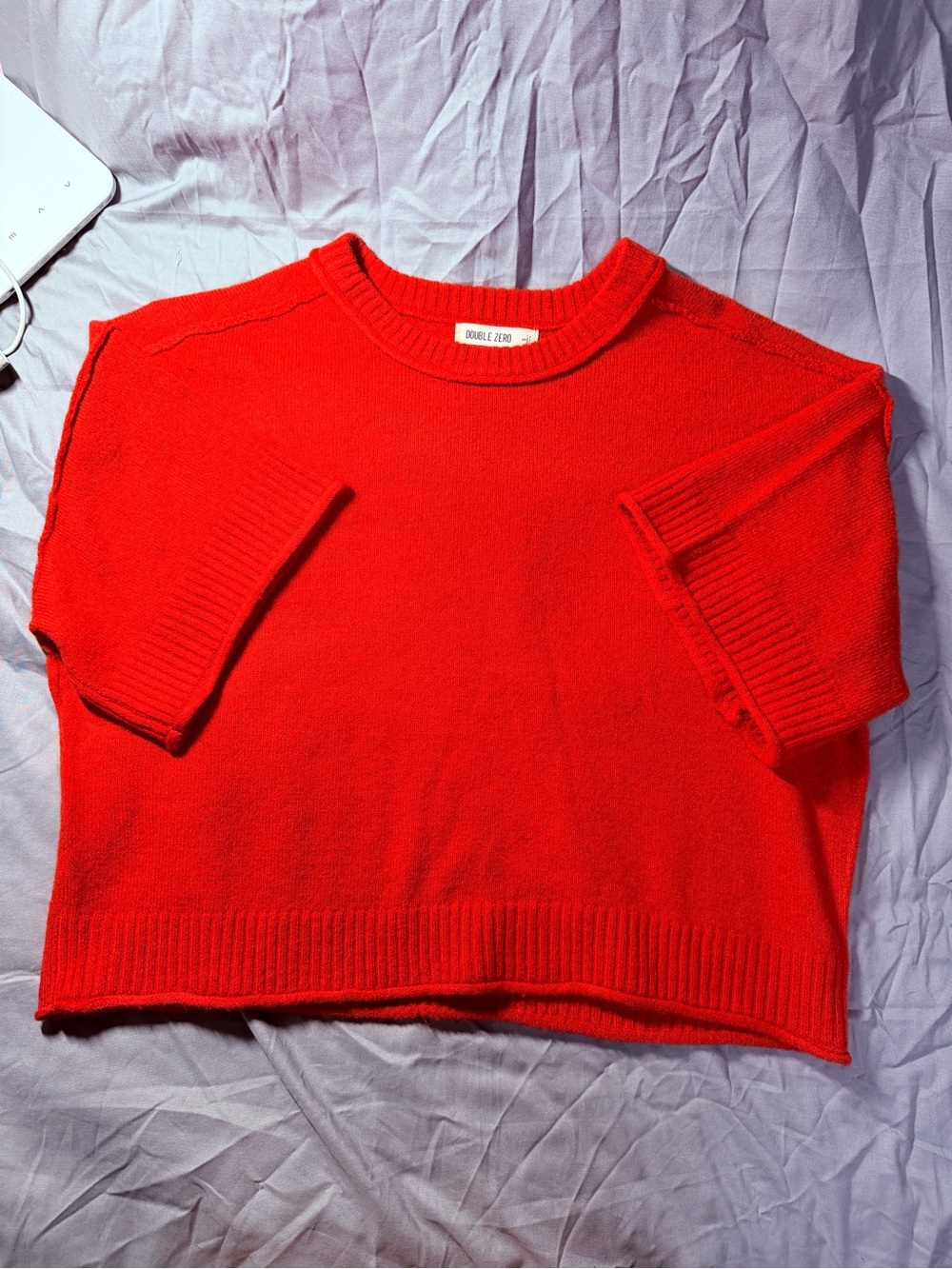 Double Zero Vibrant Red Short-Sleeve Crewneck Top